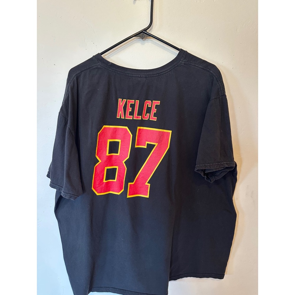 Kansas City Chiefs Travis Kelce 87 T-Shirt Mens 2XL Black Delta Apparel NFL Tee - Picture 3 of 3